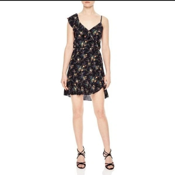 Sandro Asymmetric Floral Dress - Picture 1 of 9
